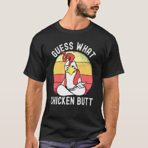 Camiseta Chicken Meme Adivinha Qual Bumbum de frango 1