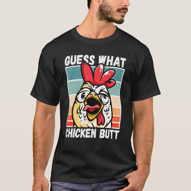 Camiseta Chicken Meme Adivinha Que Bumbum De Frango (Frente)