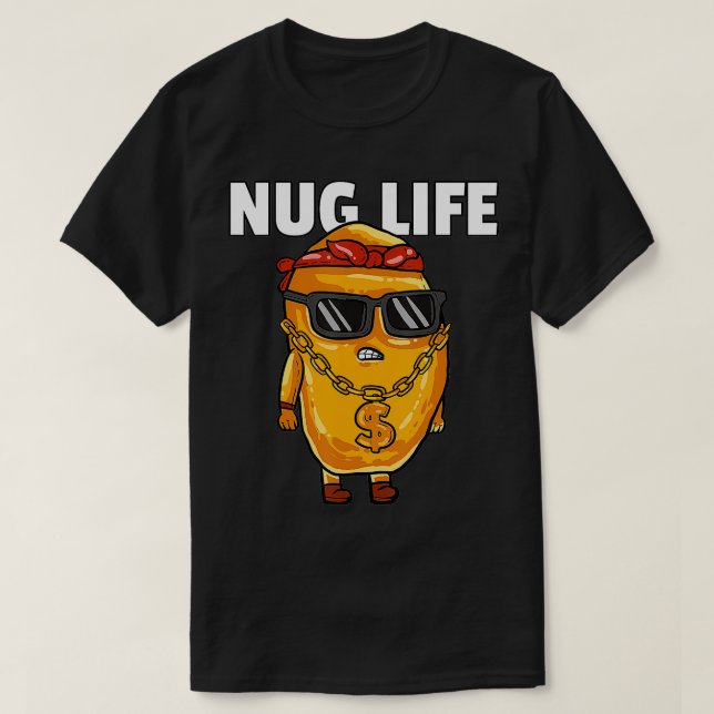 Camiseta Chicken Nugget Nug Life — Amantes de gangster (Frente do Design)