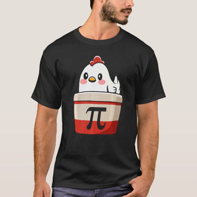Camiseta Chicken Pi Tee Chicke Pie Engraçado Matemática Pro (Frente)