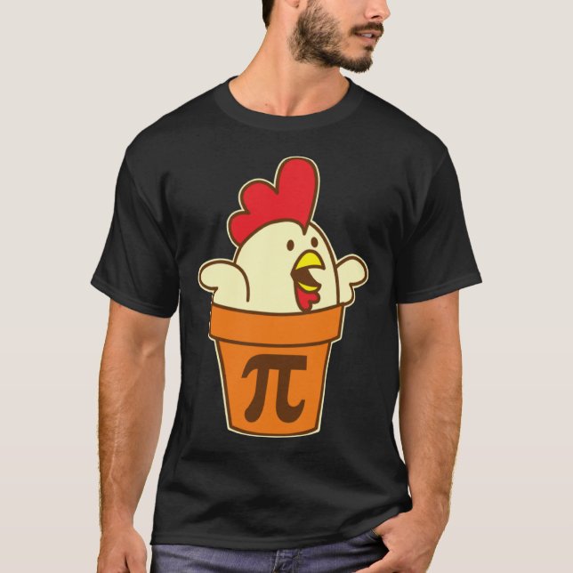 Camiseta Chicken Pot Pi Geek Pie Mathematics Pun (Frente)