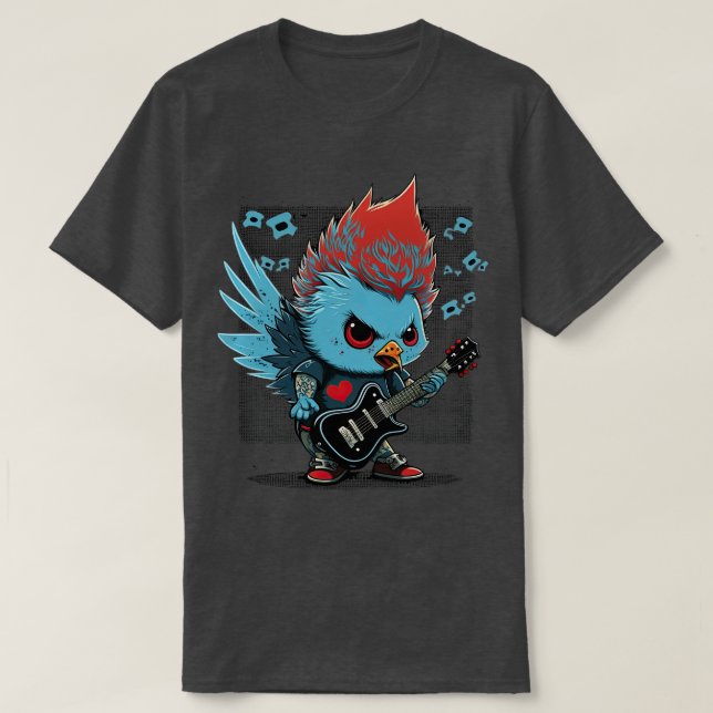 Camiseta Chicken Rocker (Frente do Design)