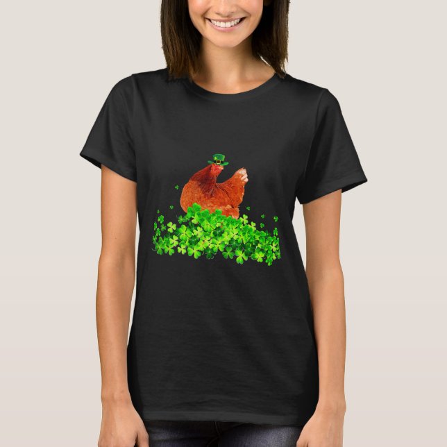Camiseta Chicken St Patricks Day Chicken Lover Irish Shamro (Frente)