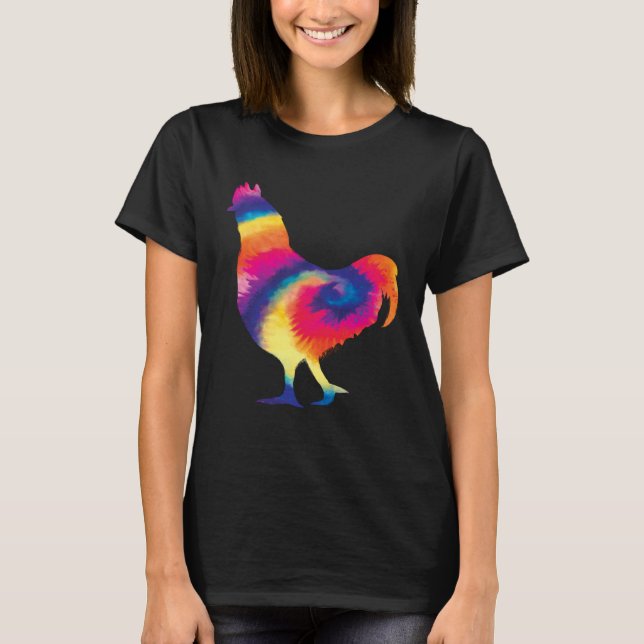 Camiseta Chicken   Tie Dye Chicken Colorful Retro Chicken (Frente)