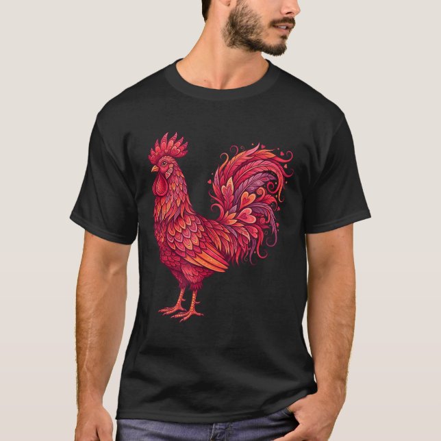 Camiseta Chicken Valentines Day Heart For Farmers Cute Chic (Frente)