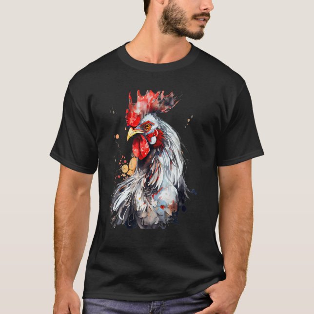 Camiseta Chicken Watercolor  For Men Women (Frente)