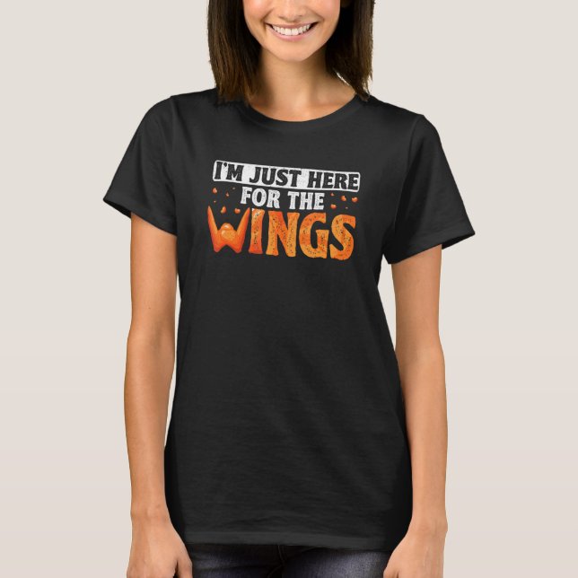 Camiseta Chicken Wing Aqui Engraçado Buffalo Asas Rápidas (Frente)