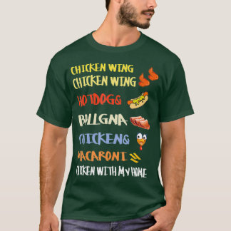 Camiseta Chicken Wing Chicken Wing Hotdog e Bologna