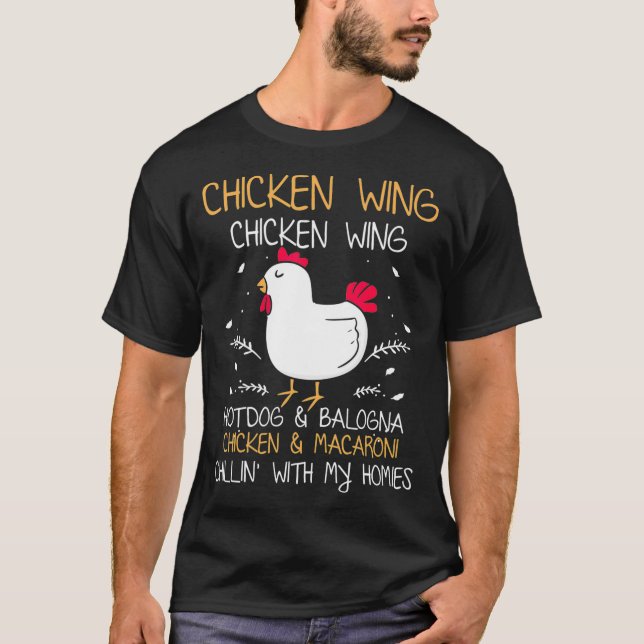 Camiseta Chicken Wing Hotdog Bologna Meme Song (Frente)