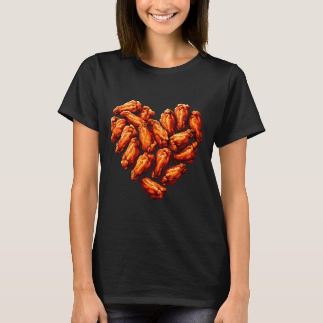 Camiseta Chicken Wings Are My Valentine Heart Funny Valenti (Frente)