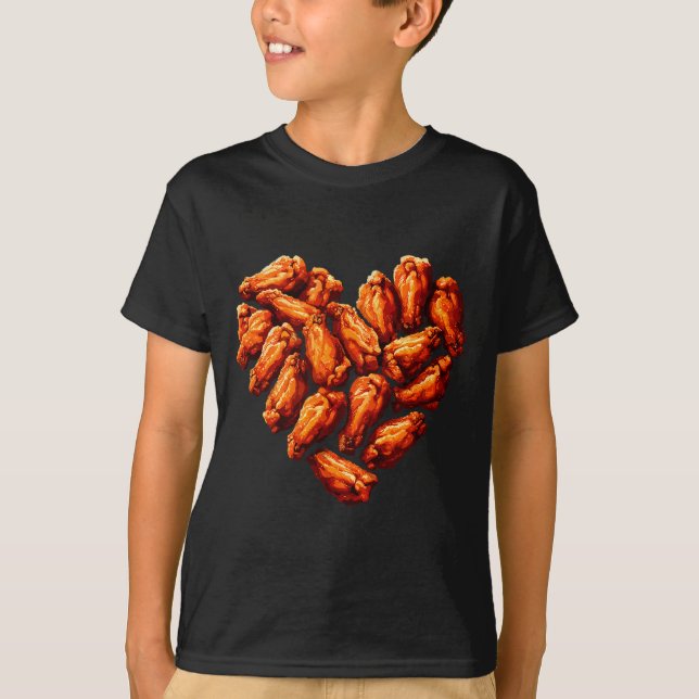 Camiseta Chicken Wings Are My Valentine Heart Funny Valenti (Frente)