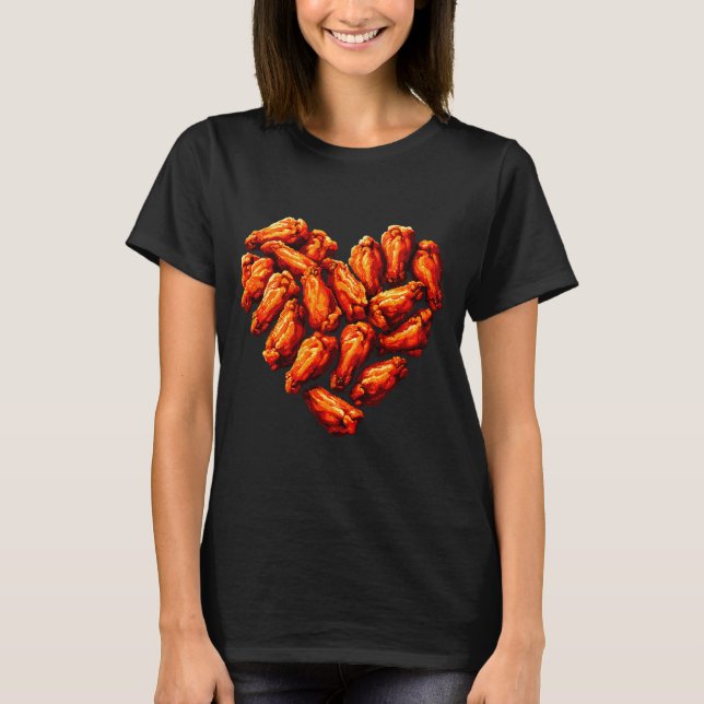 Camiseta Chicken Wings Are My Valentine Heart Funny Valenti (Frente)