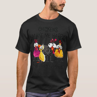 Camiseta Chickens Make Me Happy Humans Make My Head Hurt Fa