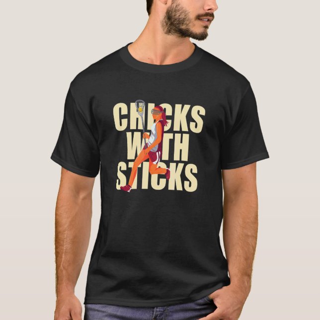 Camiseta Chicks With Sticks Lacrosse Woman Player (Frente)