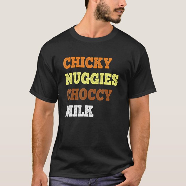 Camiseta Chicky Nuggies Leite Choccy  Nugget de Frango  Mem (Frente)