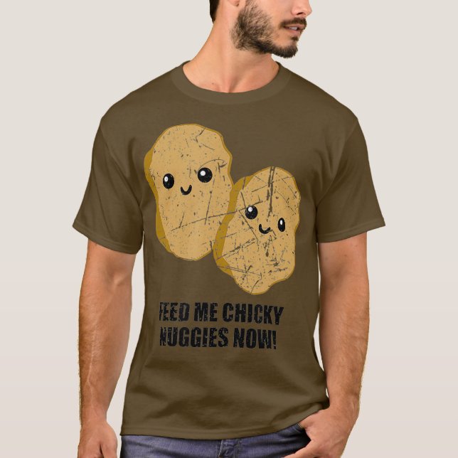 Camiseta Chicky Nuggy Time Engraçado Viral Meme Tendência (Frente)