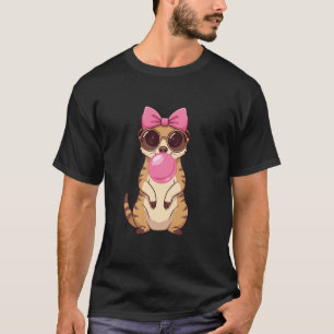 Camiseta Chiclete de Bolha de Suricata Fofo Homens Mulheres