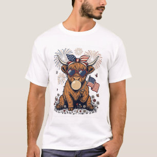 Camiseta Chiclete Patriótico de Vaca das Terras Altas Xilog