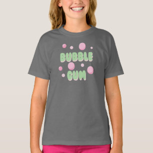 Camiseta Chiclete Retro Hortelã e Tipografia Rosa
