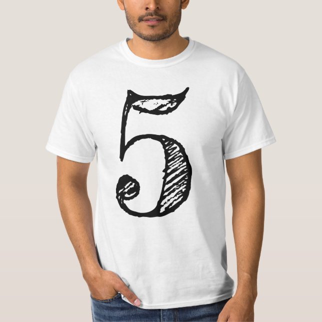 Camiseta chiffre 5 numéro cinq manuscrit géant (Frente)