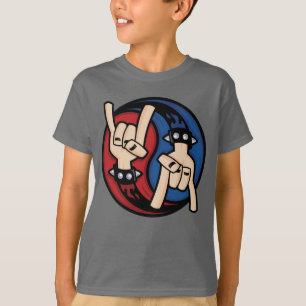Camiseta Chifres de Diabo Rock and Roll Yin Yang
