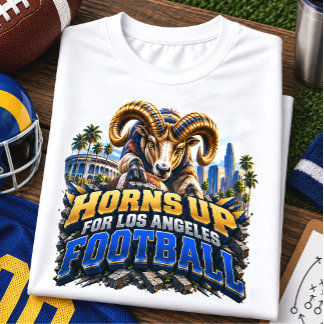 Camiseta Chifres para Cima para Fã de Futebol de Los Angele