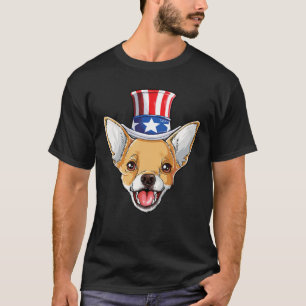 Camiseta Chihuahua 4 De Julho Tio Sam Homens Mulheres Ameri