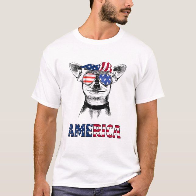 Camiseta Chihuahua America Flag Chihuahua Owner 4T (Frente)