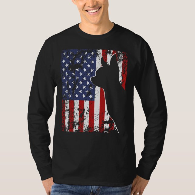Camiseta Chihuahua American Flag og Usa (Frente)
