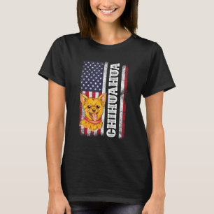 Camiseta Chihuahua American Flag Pup Puppy Pet Dog Ow