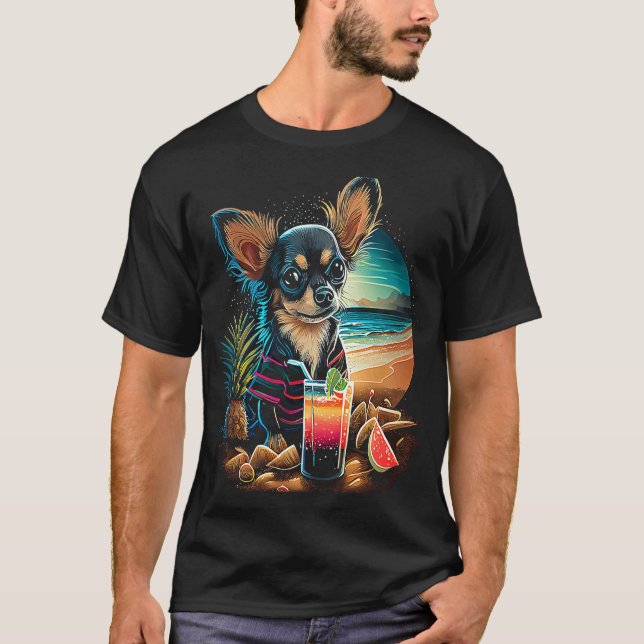 Camiseta Chihuahua at the beach Summer Vacation (Frente)