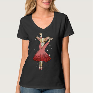 Camiseta Chihuahua Ballerina Cute Tan White And Pink Animal