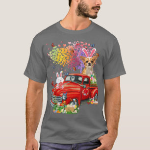 Camiseta Chihuahua Bunny Caminhão Caçando Ovos Dia da Pásco