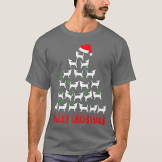Camiseta Chihuahua Cachorro Árvore de Natal Santa Hat Xmas