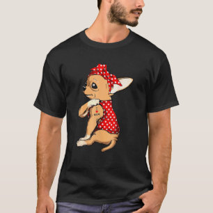 Camiseta Chihuahua Cachorro Mãe Bandana Cute Eu Amo Mamãe T