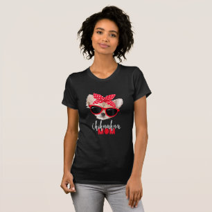 Camiseta Chihuahua Cachorro Mamãe Óculos-de-sol Bonito Pr