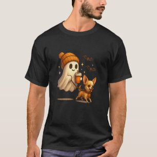 Camiseta Chihuahua Castanho Claro Fantasma de Halloween Cam
