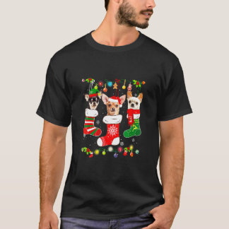 Camiseta Chihuahua Christmas Lights Gift Engraçado Xmas Dog