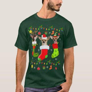 Camiseta Chihuahua Christmas Lights Gift Engraçado Xmas Dog