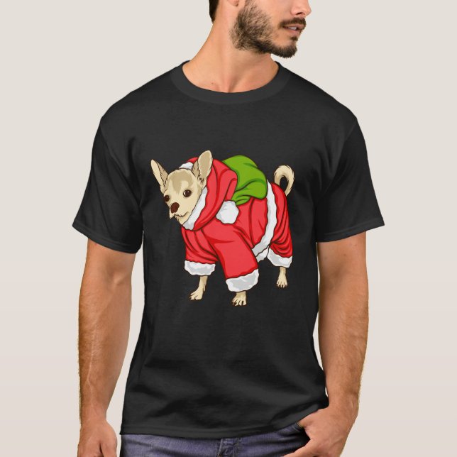 Camiseta Chihuahua Christmas Lights  Xmas Dog (Frente)