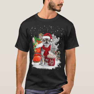 Camiseta Chihuahua Christmas Santa Hat Eggnog Boots Snow Xm