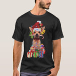 Camiseta chihuahua Christmas Santa Hat Xmas Lights chihuahu<br><div class="desc">chihuahua Christmas Santa Hat Xmas Lights chihuahua Dog</div>