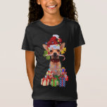 Camiseta chihuahua Christmas Santa Hat Xmas Lights chihuahu<br><div class="desc">chihuahua Christmas Santa Hat Xmas Lights chihuahua Dog</div>