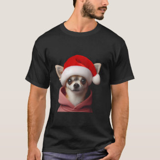 Camiseta Chihuahua com o dono do cachorro Natal do Papai No