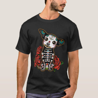 Camiseta Chihuahua dia de los muertos dia dos Cães mortos