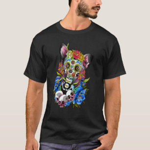 Camiseta Chihuahua Dia De Los Muertos Mexicanos Cão Açúcar 