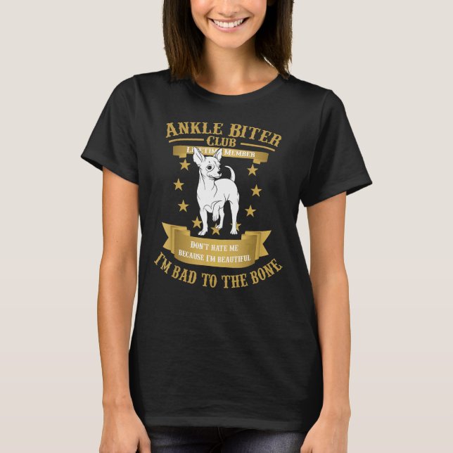 Camiseta Chihuahua Dog And Puppies Im Bad To The Bone (Frente)