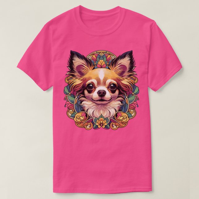 Camiseta Chihuahua Dog Art Nouveau Dog Design (Frente do Design)