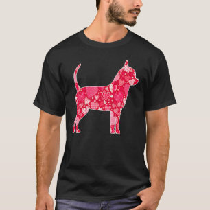 Camiseta Chihuahua Dog Corações Bonitos Dias de os namorado