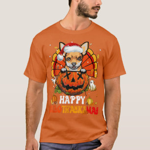 Camiseta Chihuahua Dog Feliz Obrigado de Dia das Bruxas de